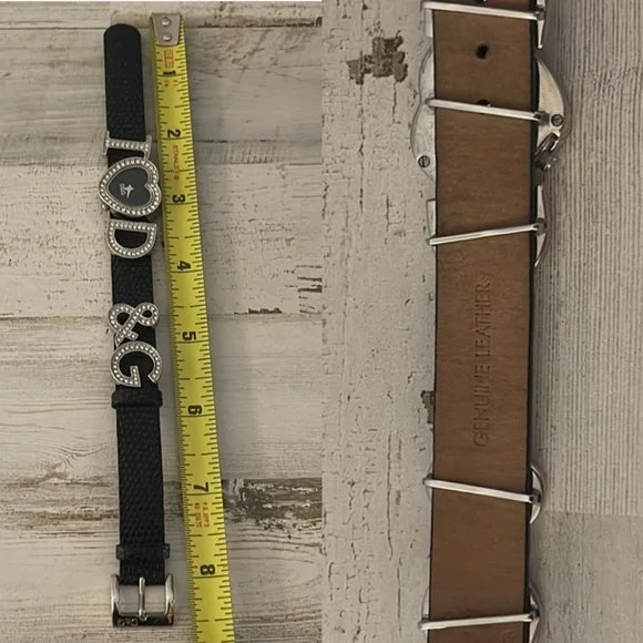 ✨️ DOLCE & GABBANA I LOVE D&G BLACK LEATHER HEART RHINESTONE WATCH✨️ - Picture 4 of 9